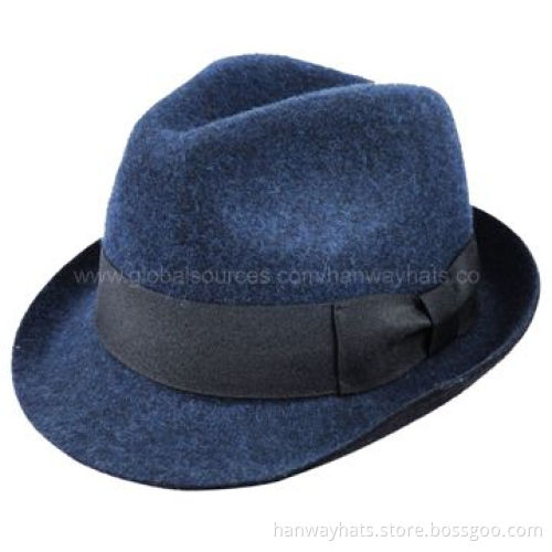 Fedora felt hat, made of 100% wool, with GG band and inside black painting